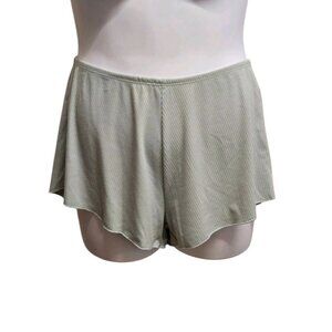 Jenni Intimates Womens Medium Mint Green Rib Knit Pajama Sleep Lounge Shorts